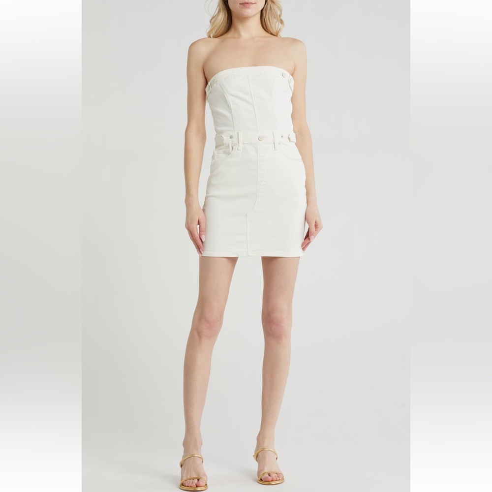 NWT Good American Fit For Success Cloud White Strapless Minidress Size XL